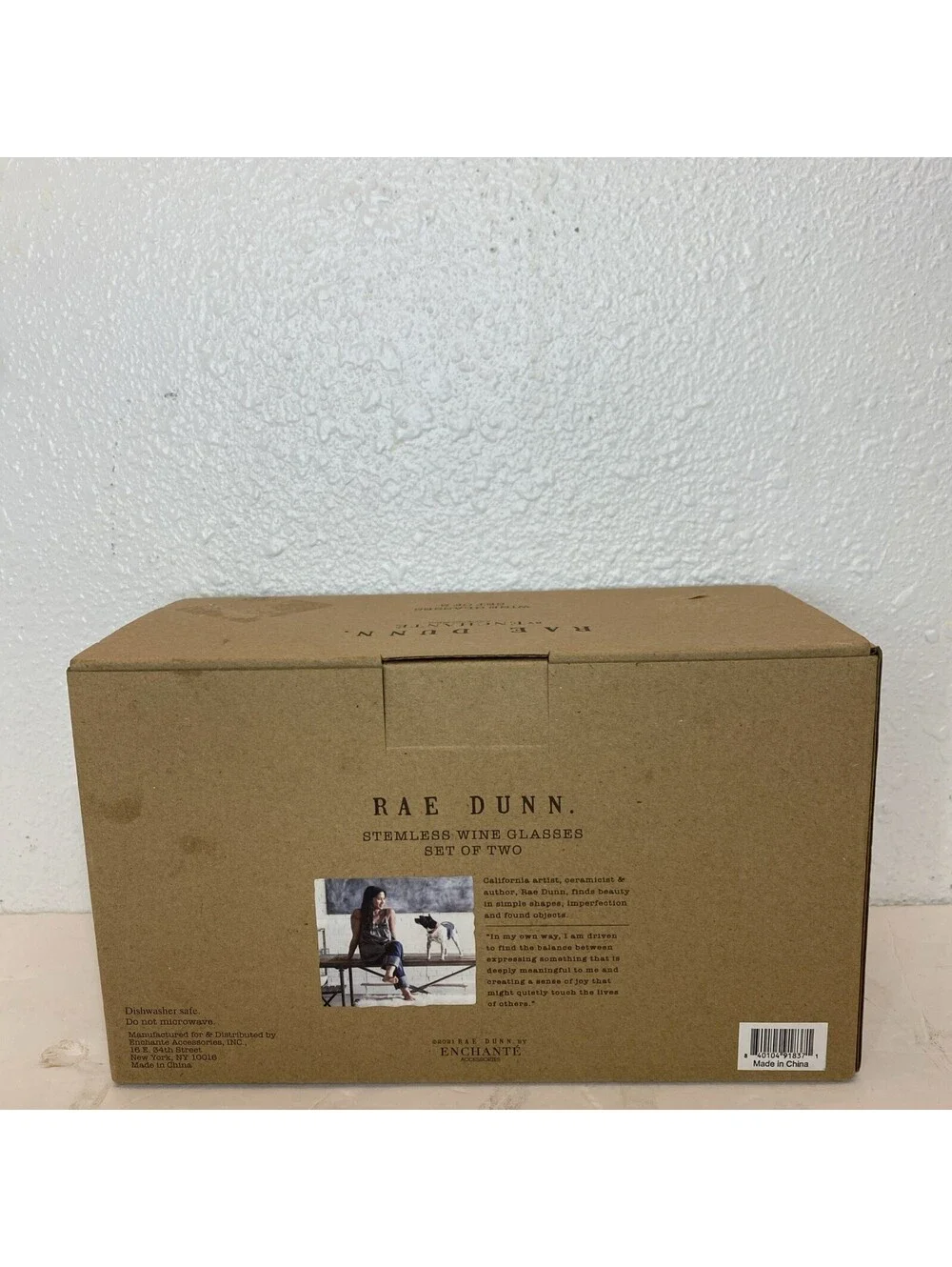 Rae Dunn Stemless Wine Glasses Set Of 2  Hubby Wifey In Box New